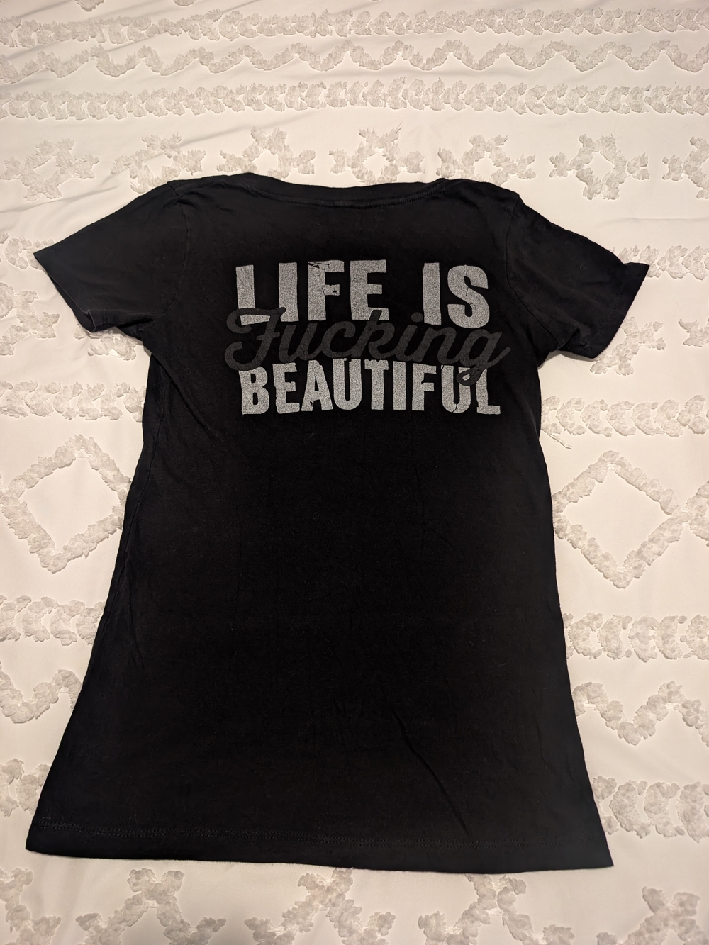 Life Is Beautiful Graphic Black Women's Tee
